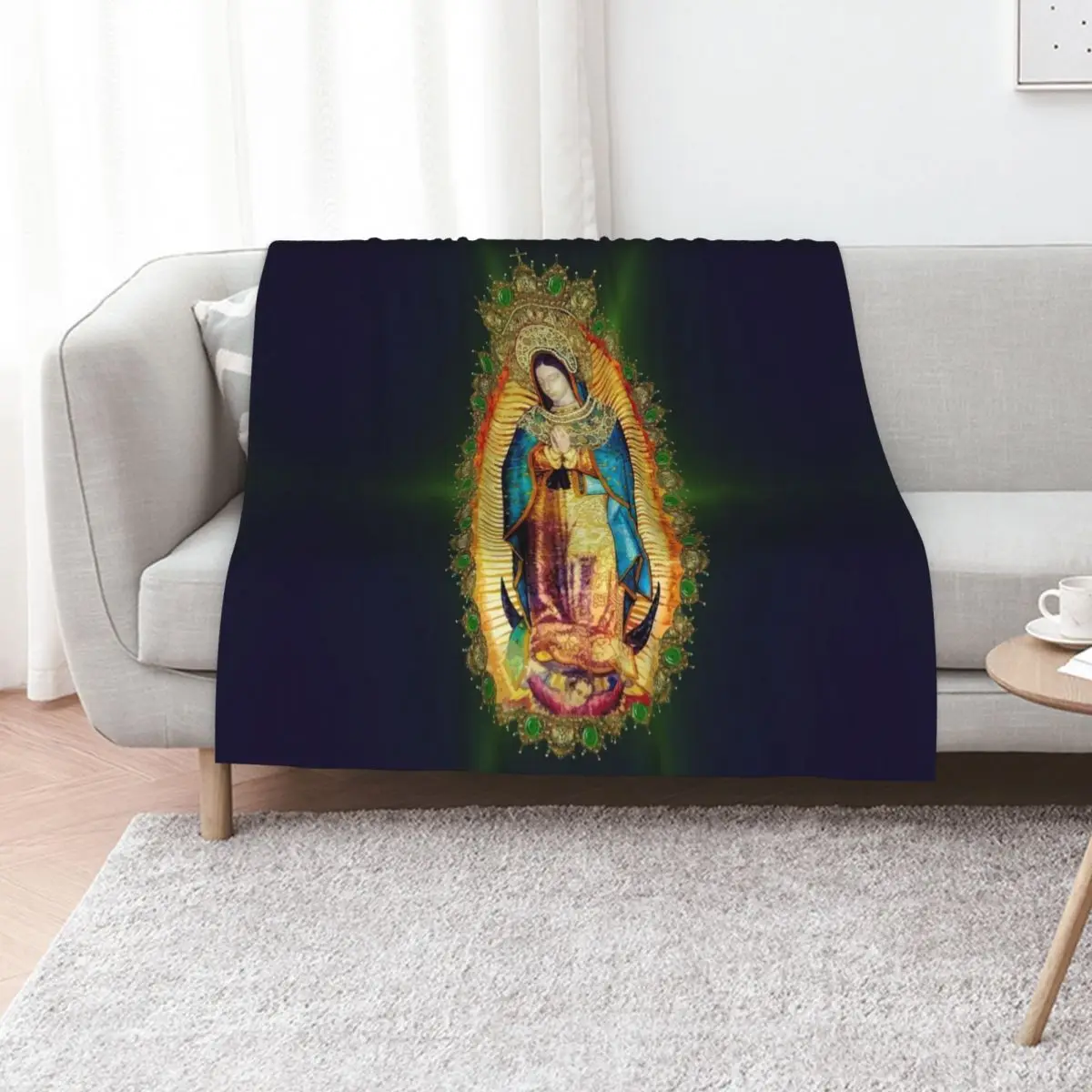 Our Lady of Guadalupe Mexican Virgin Mary Aztec Mexico Throw Blanket Soft Cozy Blanket for Pet Kids Adults