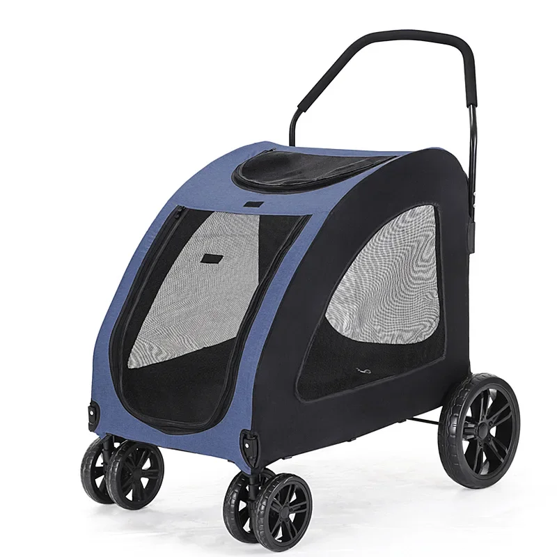 Poussette à 4 roues pour animaux de compagnie, chariot pour grands chiens, nouveau design