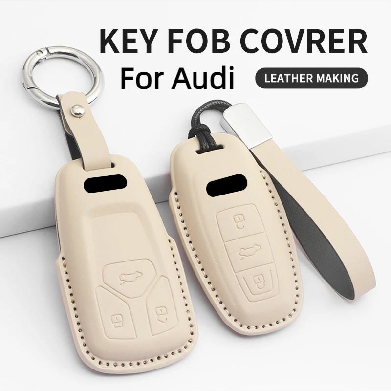 

Car Remote Key Case Cover Shell for Audi A4 A4L A5 Q5 Q7 TT TTS 8S B9 2016 2017 2018 Keyless Protector Key Fob Holder Keychain