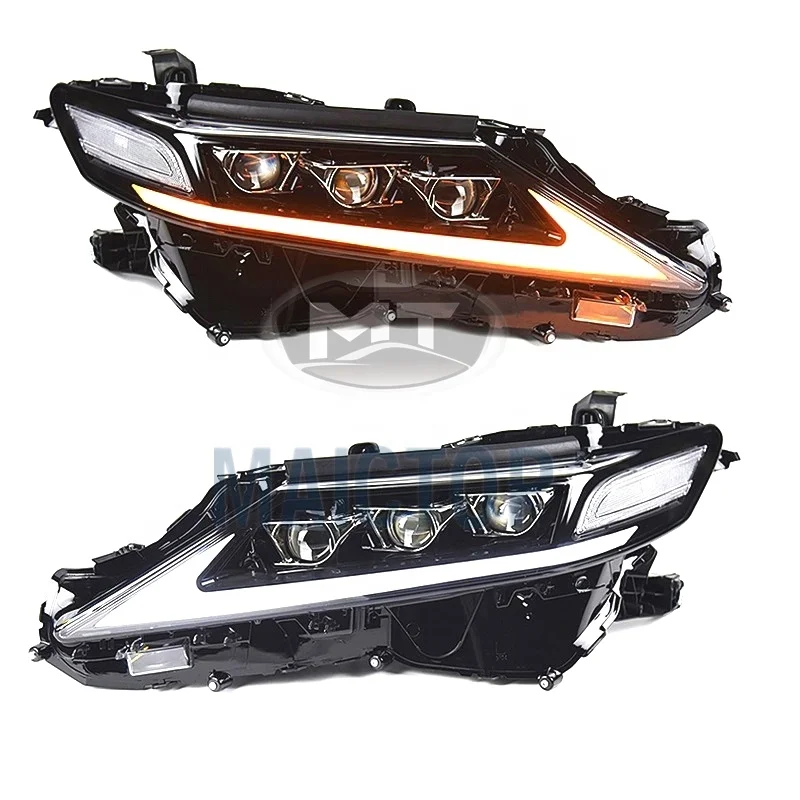 

Maictop New Lexu Style Three Eye Headlights H4 H7 Car LED Refit Headlight for Camry 2018 Front Light