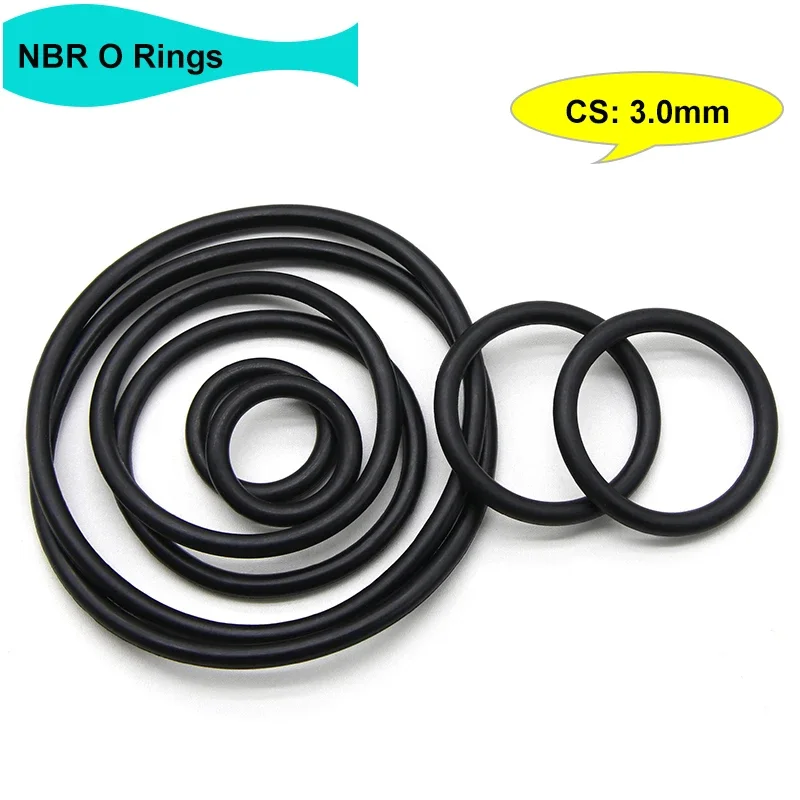 

10/50Pcs Black NBR O Ring Gasket Thickness CS 3mm OD 9~210mm Nitrile Rubber Round O Type Corrosion Oil Resist Sealing Washer