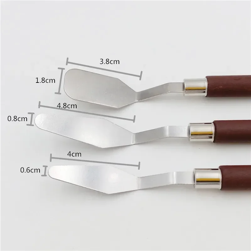 3pcs/Set Stainless Steel Oil Painting Knives Artist Craft Spatula Palette Knife Oil Painting Mixing Knife Scraper Art Craft Tool