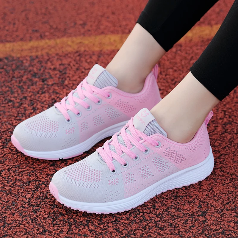 2024 Breathable Women Running Shoes Lightweight Non-slip Female Sports Shoes Outdoor Soft Women\'s Sneakers Lace Up Fashion Tenis