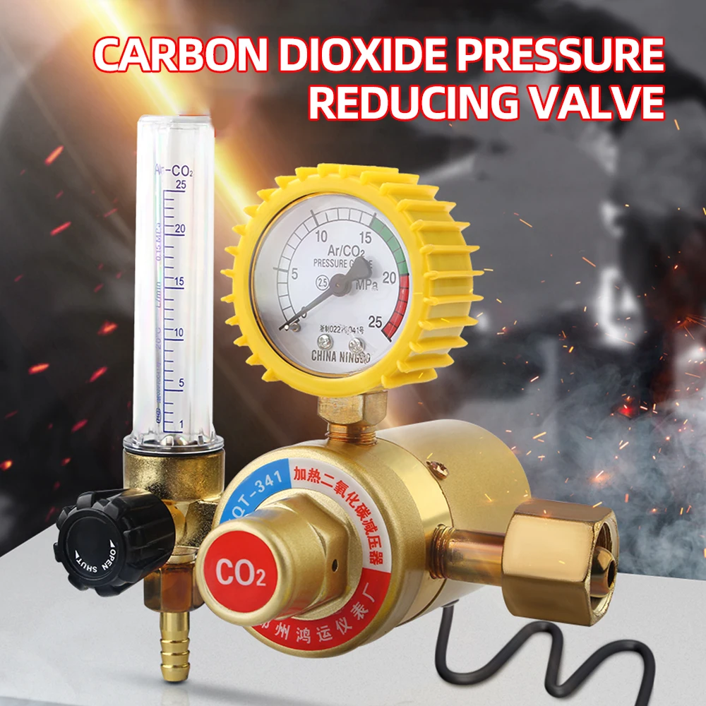 Carbon dioxide pressure reducing valve co2 gauge pressure gauge second welding machine barometer mixer heating energy saving