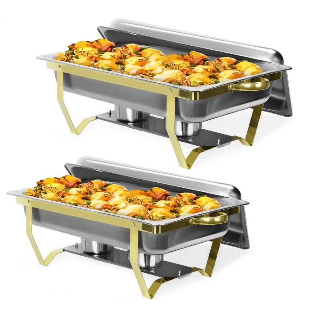 

2Pcs Buffet Dish, Catering Food Warmer, Chafing Dish Buffet Set, Stainless Steel Chafing and Buffet Warmers Set with Handle Lid,