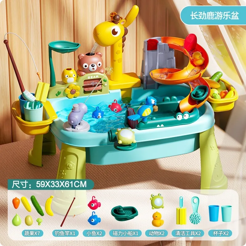 子供のキッチンおもちゃ電気楽しい水遊び水洗面器釣り食器洗いホームロールプレイング赤ちゃん早期教育おもちゃ