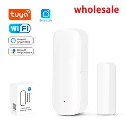 Commercio all'ingrosso Tuya WiFi Door Window Sensor Smart Home Wireless Door Open Closed Detector Smart Life Control tramite Alexa Google Home