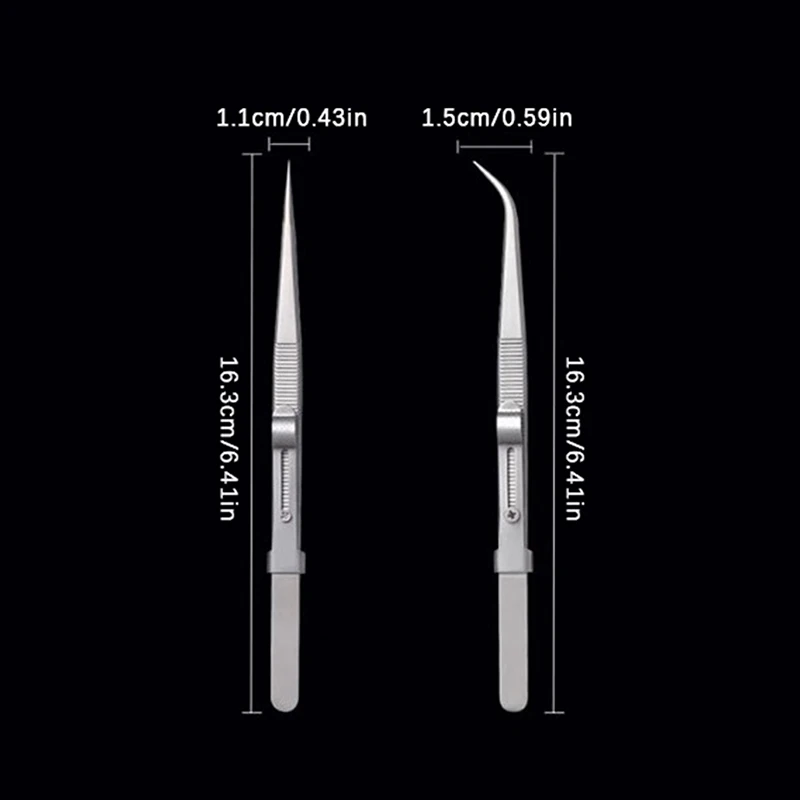 Professional Stainless Steel Jewelry Tweezers For DIY Nail Diamond Gem Jewelry Jeweler'S Jewelry Making Tools