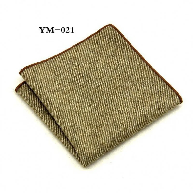 Free Shipping High Quality Hankerchief Wool Hankies Men\'s Pocket Square Handkerchiefs Striped Solid Pocket Hanky 23*23cm