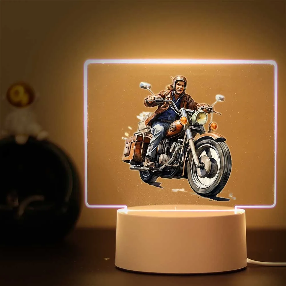 Lámpara de mesa Led para hombre caliente en una motocicleta, decoración para fiesta de cumpleaños, 1 ud.