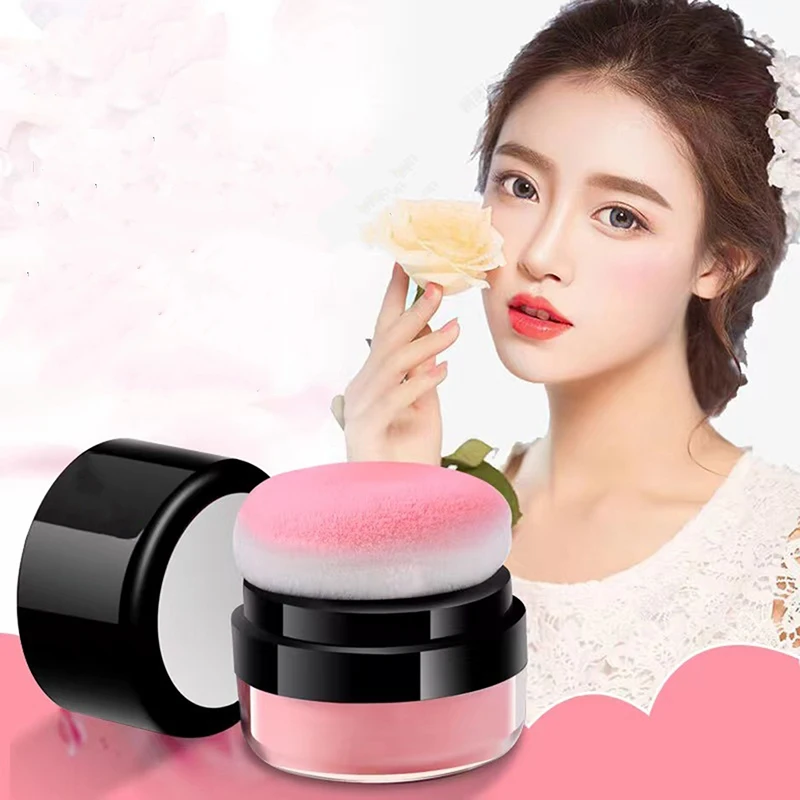 Soft Face Blusher Powder With Sponge Cheek Rouge Peach Blush Palette Nude Pink Makeup Brightening Teint Blush Contour Cosmetics