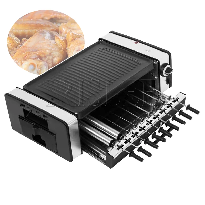 Household Automatic Rotating Smokeless Home Barbecue Hot Dog Automatic Rotating Barbecue Machine Mutton Skewers Barbecue Machine