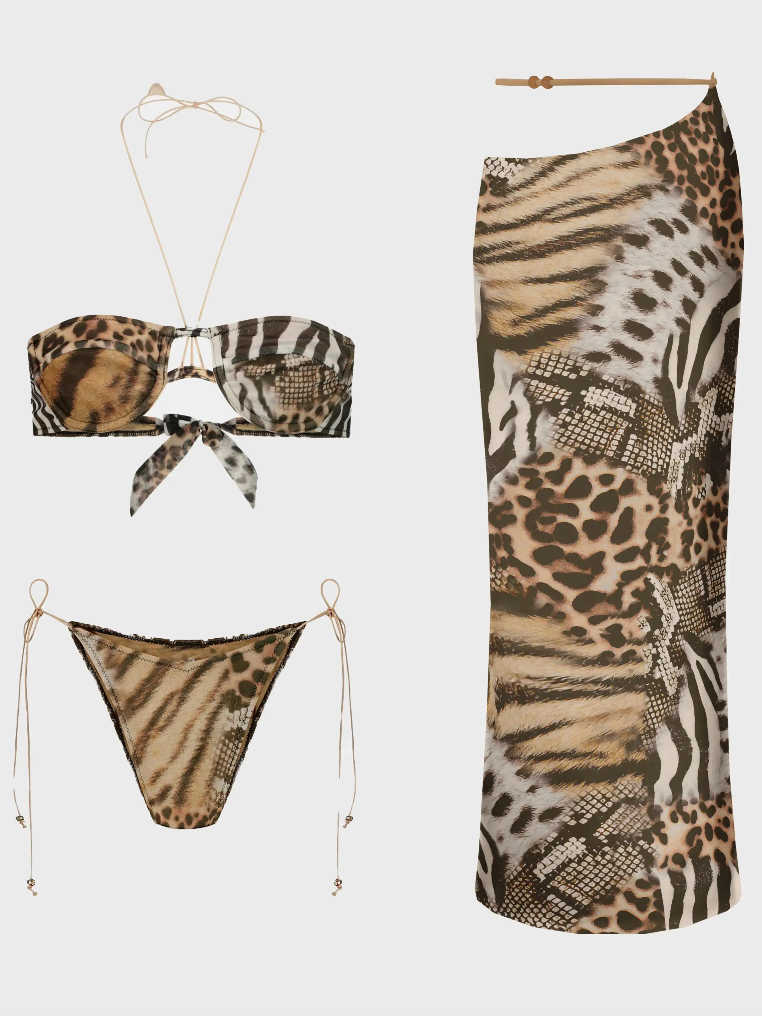 مثير بيكيني مع تنورة ملابس السباحة البرازيلي مجموعة البكيني رقيقة حزام ملابس السباحة للنساء الرسن لباس سباحة الصيف الإناث