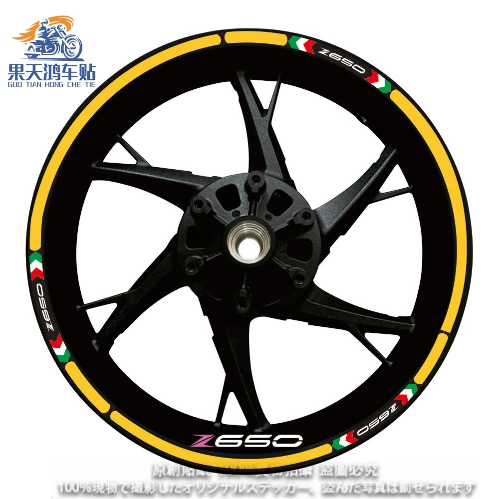 AnoleStix-Adesivo Refletivo Da Roda Da Motocicleta, Decalque Hub, Fita Rim Stripe, Kawasaki Z650, 2019, 2020, 2021, 2022, 2023