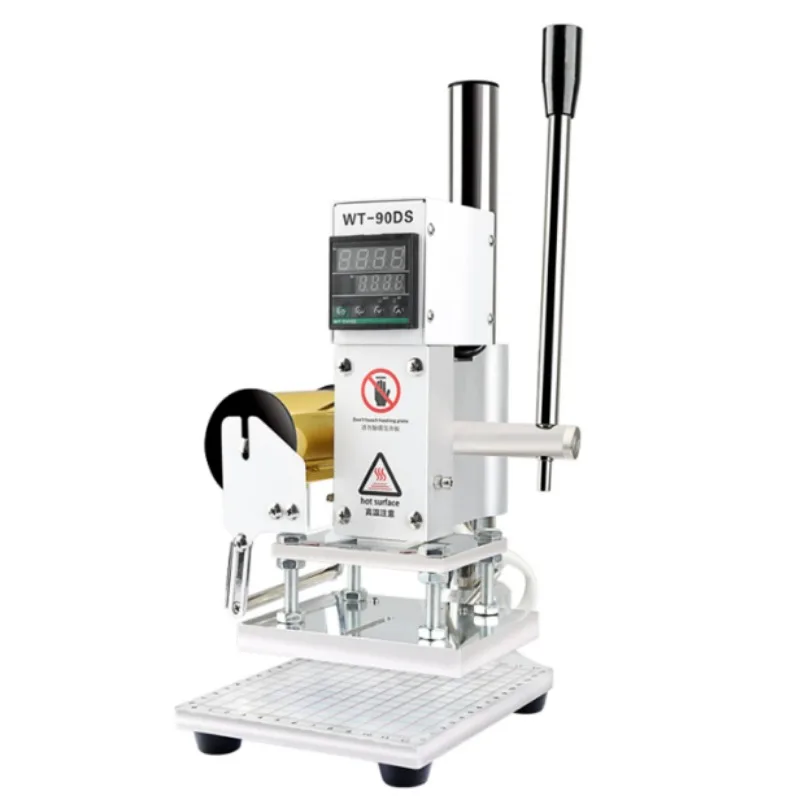 Small Manual Heat Press Branding Machine,Hot Stamping Embossing Tool for Leather Logo Pattern Imprinting