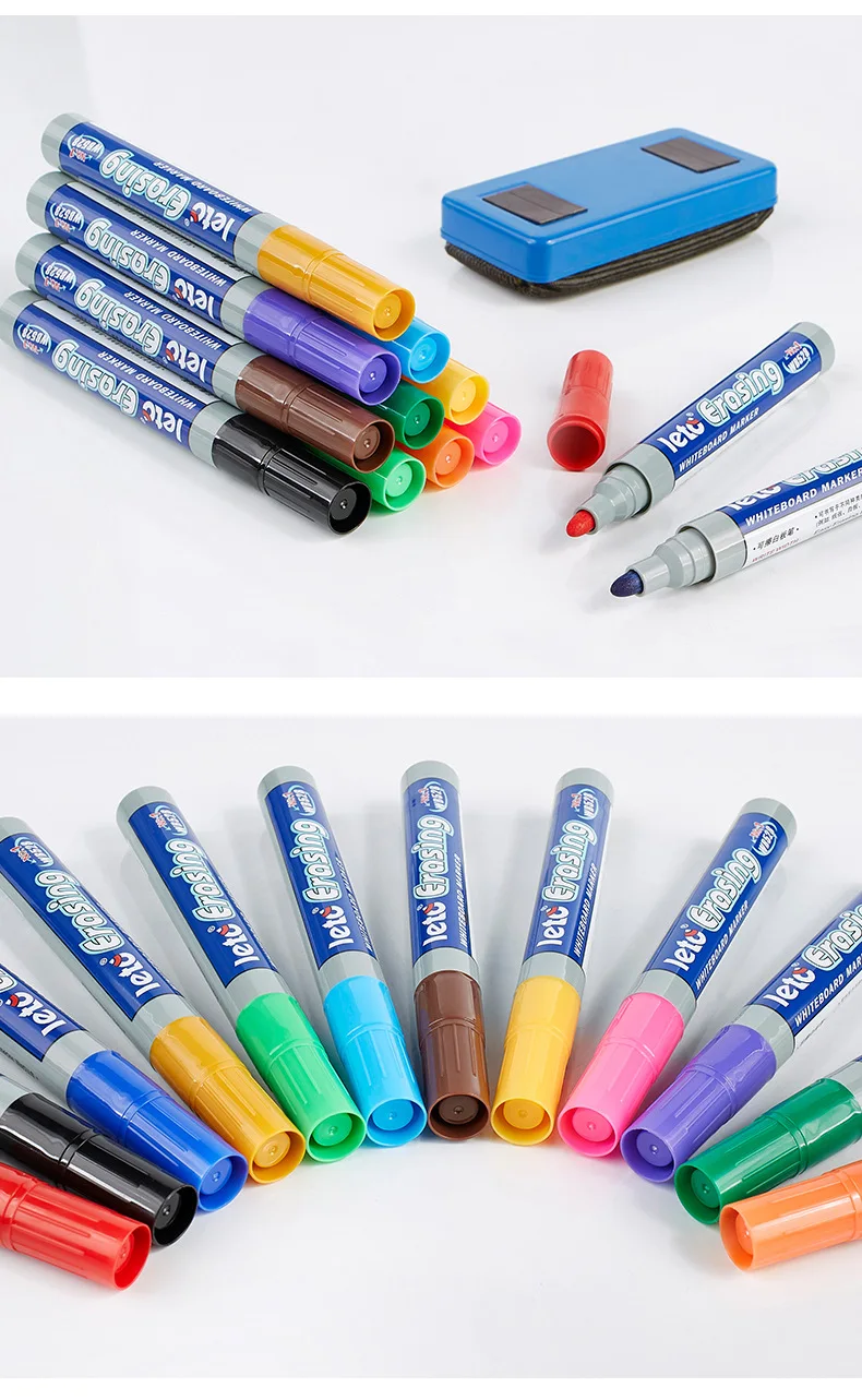 POP 8/12 farbiges löschbares Whiteboard-Marker-Set, nachfüllbar, sicher, ungiftig, hohe Kapazität für Bürokonferenzen, pädagogische Nutzung – Detail 8