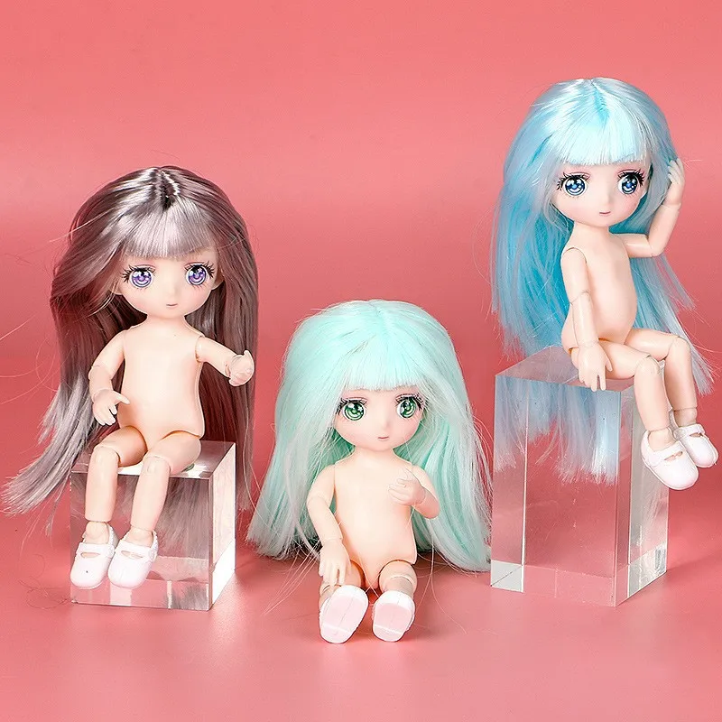 3D Cartoon-Style Anime Figurine Toy Set - Barbie-Style Child Body Doll Multiple Styles Available Nude Dolls without Clothes view 2