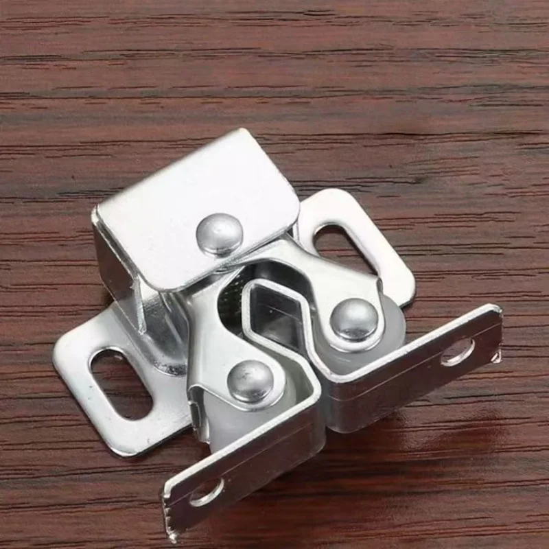 2 pcs Touch The Bead Magnetic Press The Home Wardrobe Door Buckle Dual Wheel Spring Fixed Lock Buckle Low Foot Cabinet Buckle