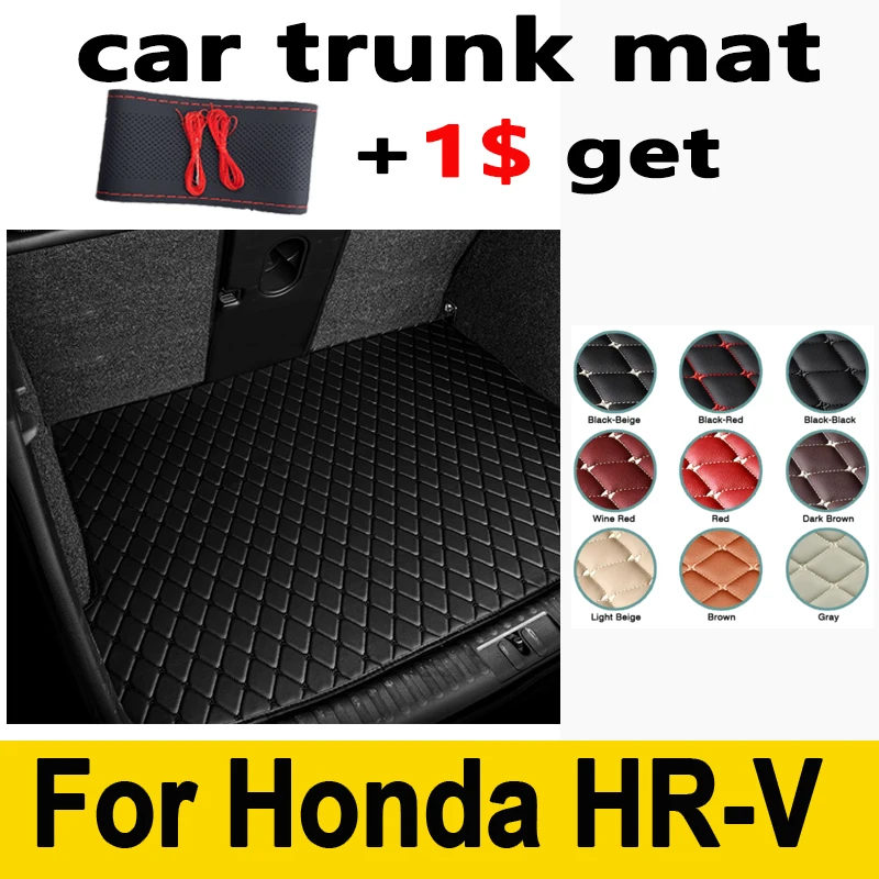 Car Trunk Mats For Honda HR-V Vezel RU 2022 2023 2024 5seat Leather Mat Car Trunk Storage Pads Maletero Car Accessorie Interior