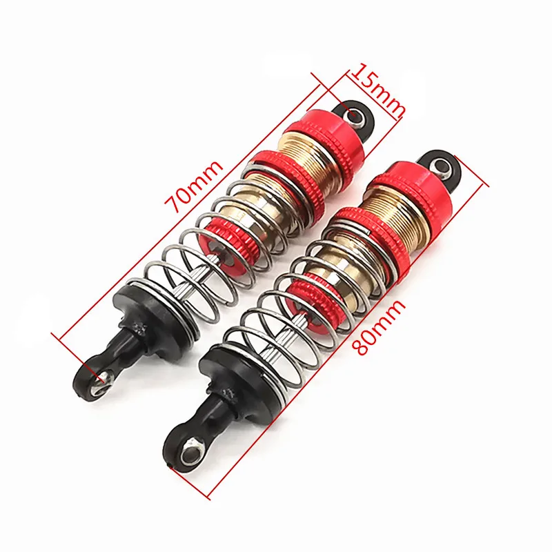 10Pcs Metal Front&Rear Shock Absorber Damper Replacement Accessory For 1/14 WLtoy 144001 1316 LC Racing 80mm RC Cars Parts