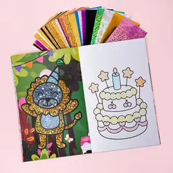 DIY Magic Transfer Painting Mini Coloring Book Kids Foil Arts Crafts Educational Toys Cartoon Montessori Drawing Birthday Gifts