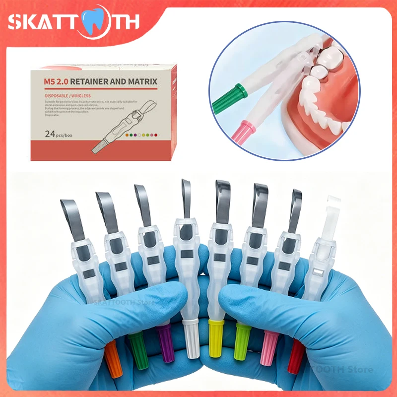 

Набор из 24 секционных матричных лент для зуботехнических работ, рулонные матричные ленты, фиксатор 180 ° Регулируемый предварительно формованный стоматологический инструментальный материал