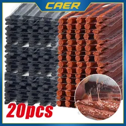 20Pcs Motorcycle Self Vulcanizing Tire Repair Strips Tubeless Tyre Wheels Puncture Plug Rubber Seal Tape Tools for Car Bike