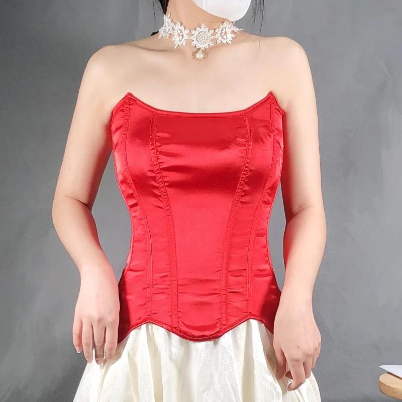 

Sexy Shapewear Women Bustiers Elegant Satin Body Shapers Corsets Slimming Underwear Fajas Vintage Corset Lingerie Woman Clothes