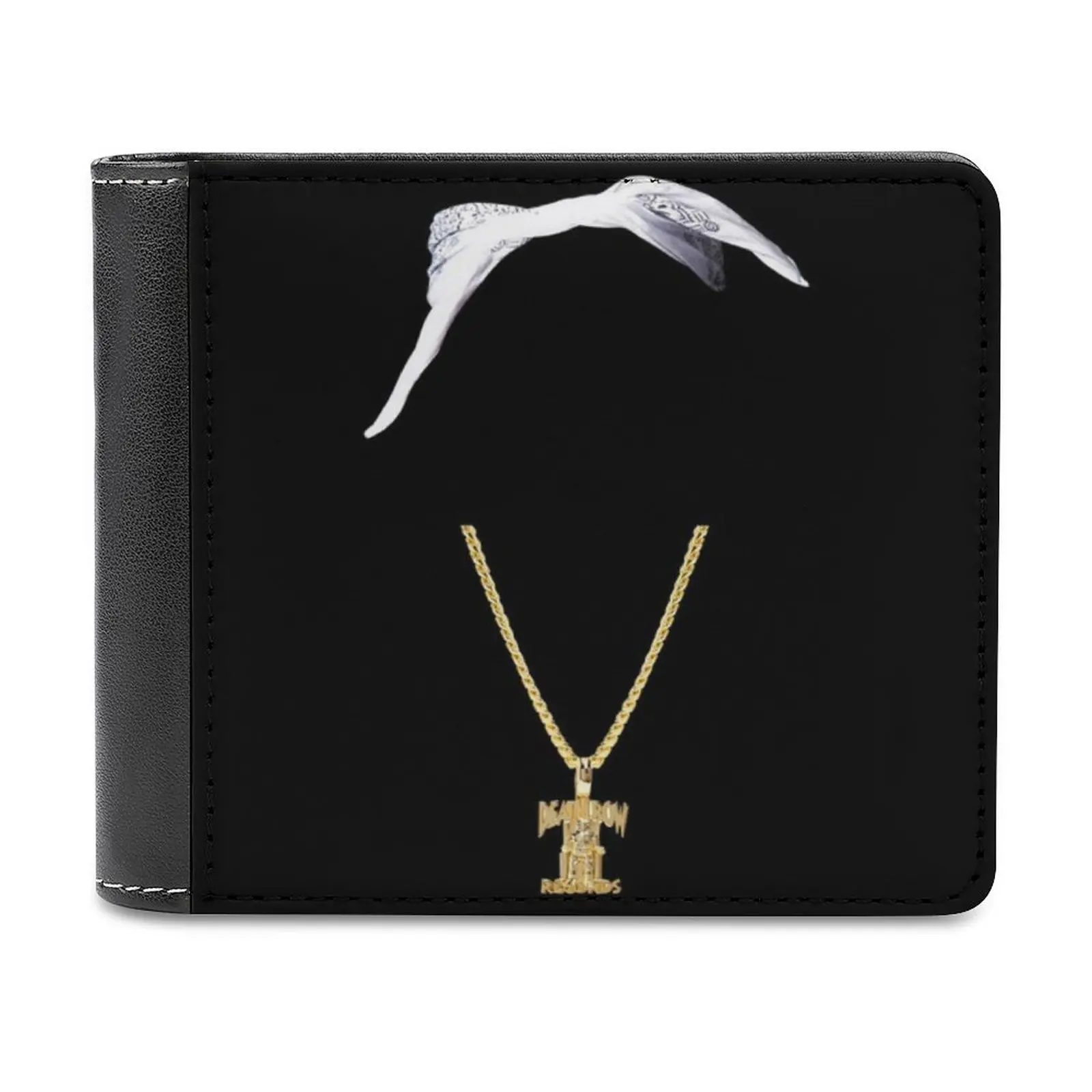 Death Row Records Usa Rap Tee Rip 2Pac Gold Men'S Wallet Leisure Travel Lightweight Portable Wallets Short Style Male Purse 2