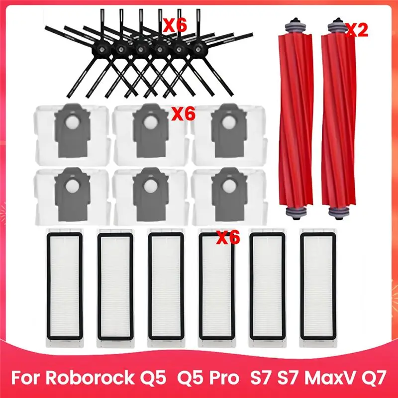 

VEHO - Запчасти и аксессуары для роботов-пылесосов Roborock Q5, Q5 Pro, S7, S7 Maxv, Q7: роликовые и боковые щетки, мешки для пыли, HEPA-фильтры