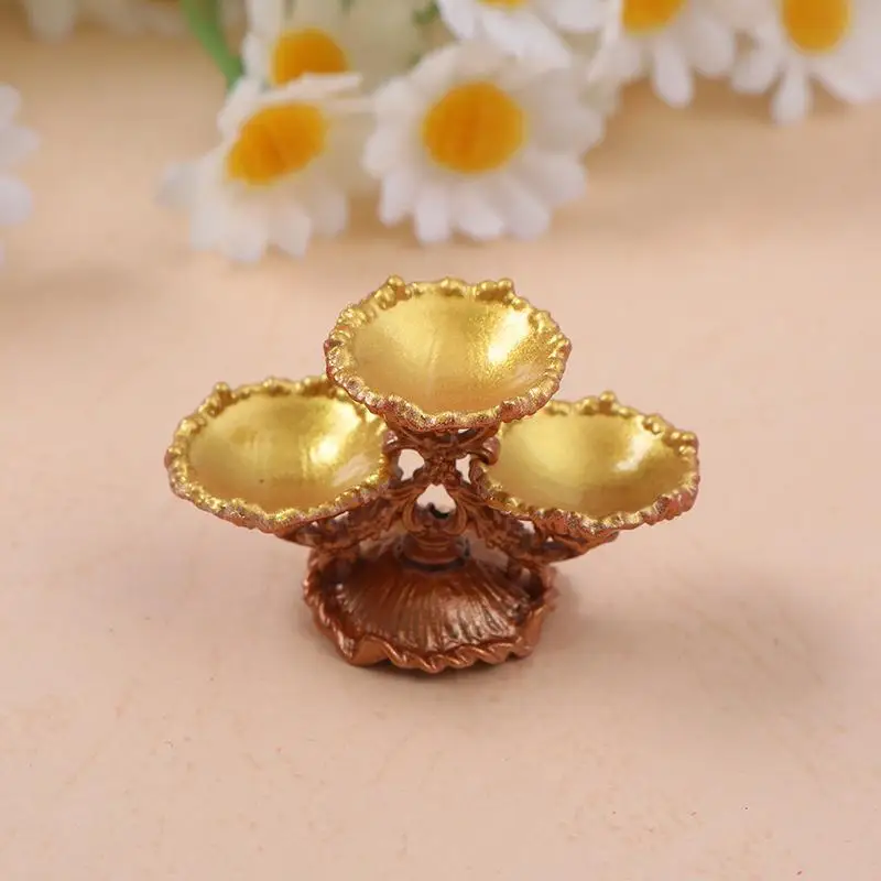 1:12 دمية الرجعية الفاخرة أطباق فاكهه نموذج دمية المنزل طبق تقديم الحلوى غرفة المعيشة الديكور لعبة المشهد الصغير حلية