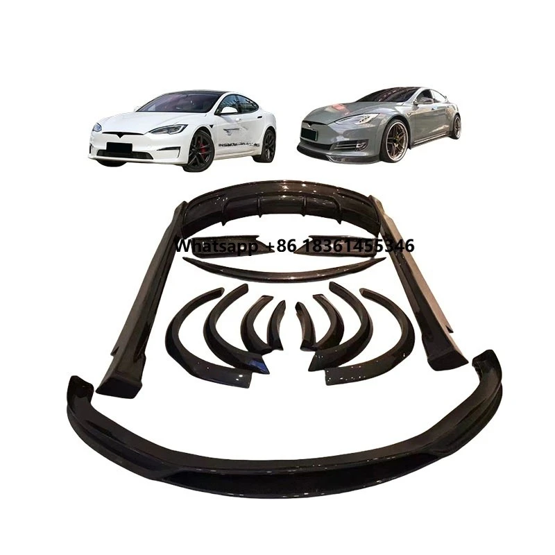 

RZ Style Carbon Fiber Wild Bumper Lip Diffuser Side Skirt Body Kit For Model S Upgrade To RZ Style Lip Wing Bodykit