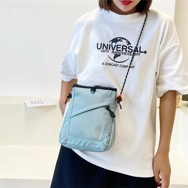 

Breathable Lightweight Drawstring Crossbody Pouch, Durable Shoulder Bag with Braided Strap for Sports, Travel Daily Errands
