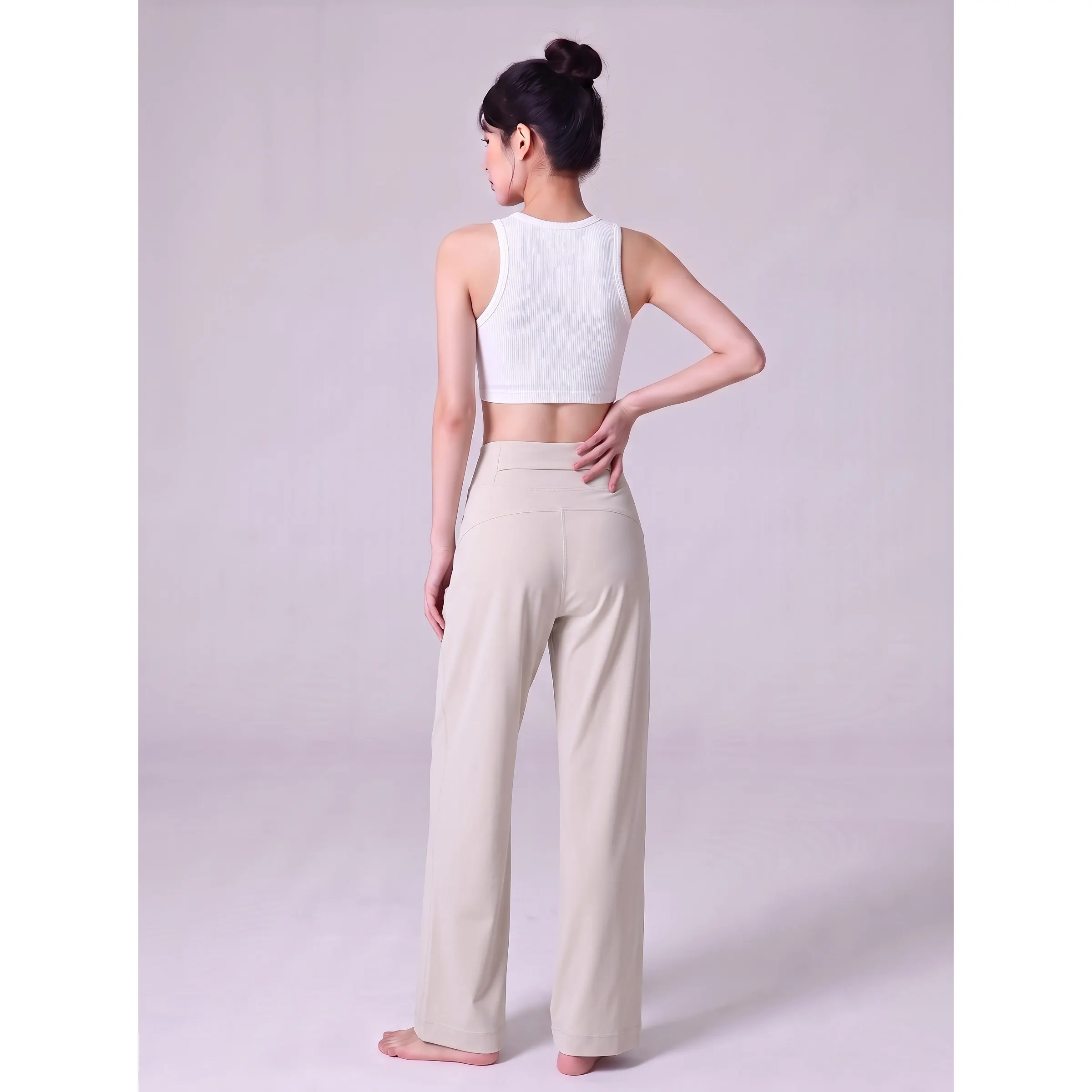 Yoga Wear Trousers Loose Straight-leg Sports Pants Slimming High-waisted Running Training Breathable Fitness Casual Leggings