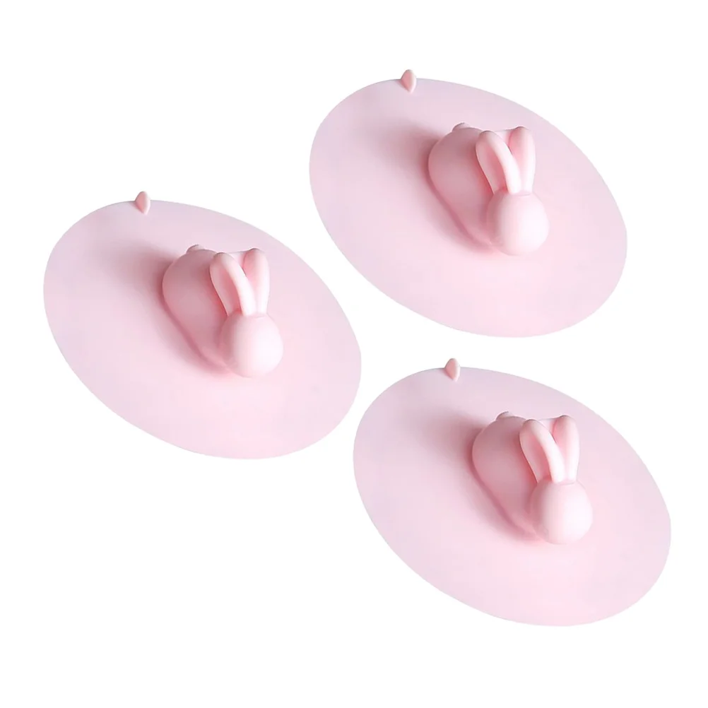 

3Pcs Silicone Sink Plug Rabbit Shape Cover Kitchen Bathroom Drain Stopper Pink Prevent Odor Creative Sink Plug