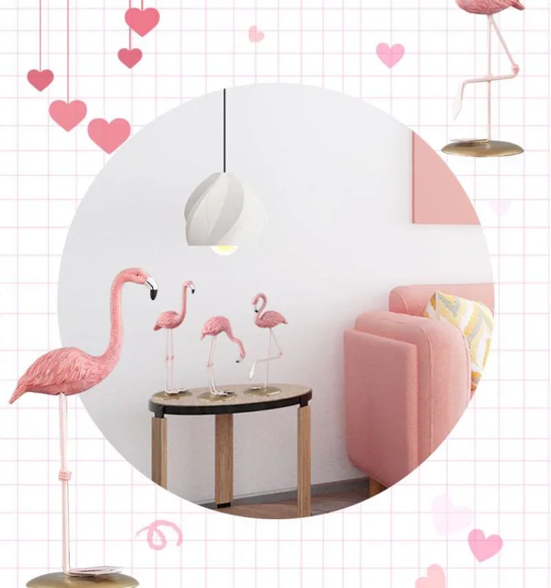 Creative Resin Figurines Crafts Ins Flamingo Desk Decoration Living Room Desk Decor Accessories Home Decoration Accessories