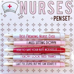 2024 New 5Pc Funny Nurse Pens Set Inspirational Ballpoint Pen,Novelty Pen Set Novelty Pen Stationery Supplies for Student Doctor