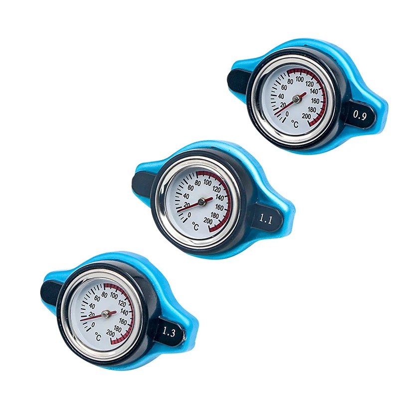 Racing Car Motorcycles Thermost Radiator Cap Cover Tank Cover Water Temp Gauge with Utility Safe 0.9 Bar/ 1.1 Bar/1.3 Bar