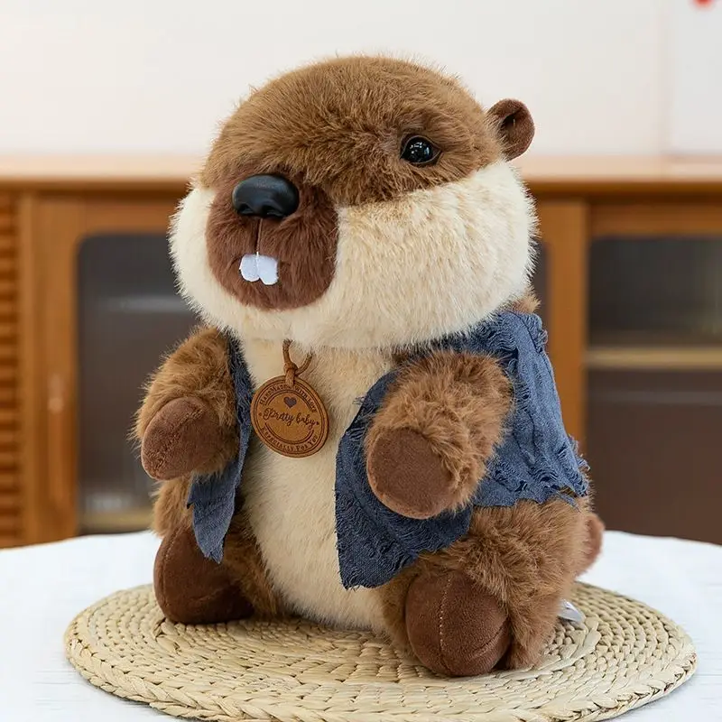 Cute PP Cotton Marmot Plush Doll Ornament Mini Model Toy Decoration Kids Room Decor Birthday Gift for Boys Girls，Home Decor