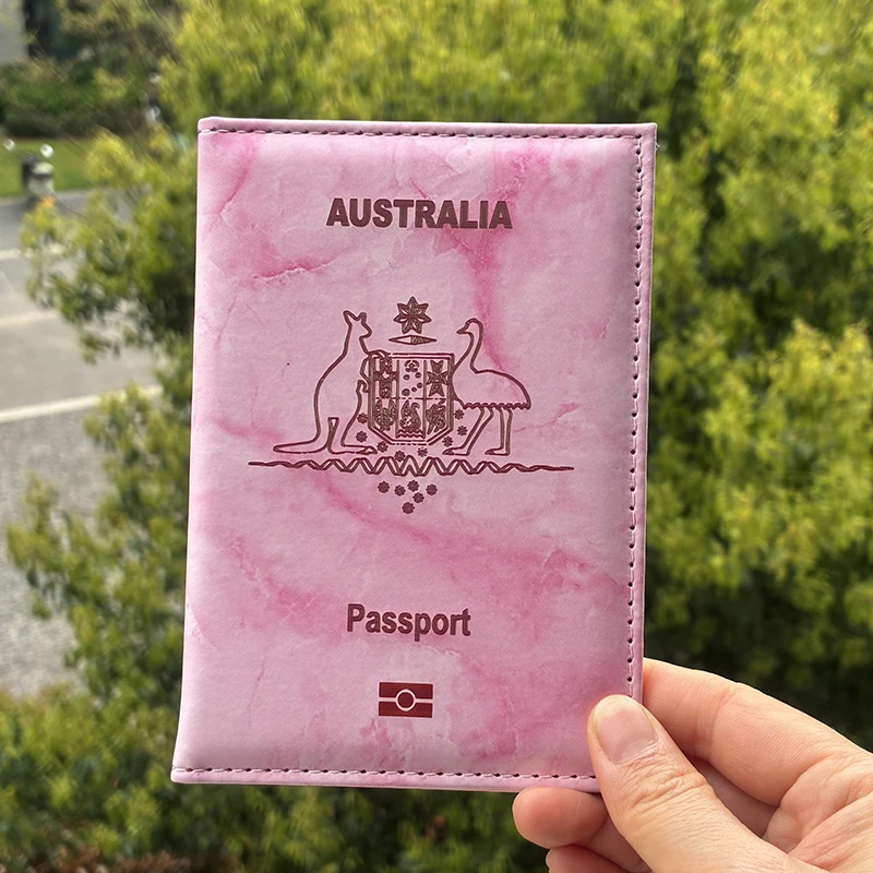 

Обложка для австралийского паспорта, дорожный кошелек с мраморным узором, держатель для паспорта из искусственной кожи, органайзер для проездных документов