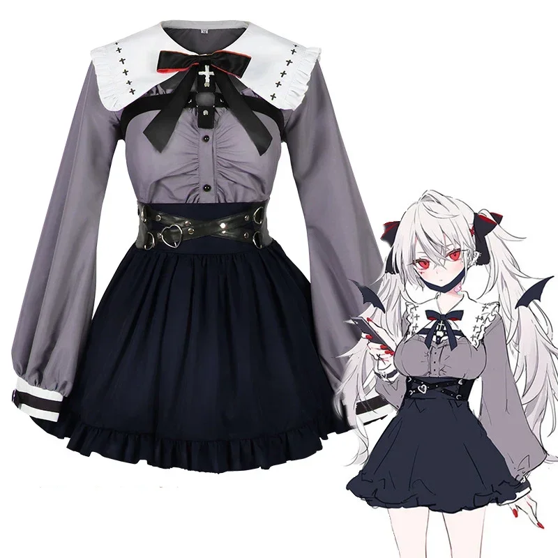 Anime vtuber Kuzuha Sanya cosplay costume women dress uniforms outfits wig headwear Halloween carnival Halloween costumes