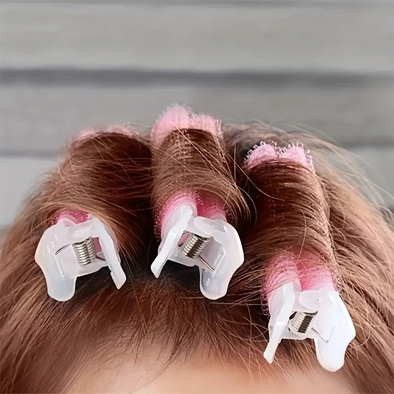 2Pcs Bangs Hair Root Fluffy Lazy Hair Clips Hair Top Styling Hairpins Hair Rollers Bangs Curling Barrel Hair Clips Curlers Tools