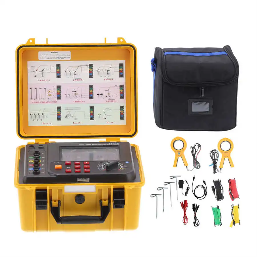 ETCR3200C Double Clamp Ground Resistance Meter Range:0.00Ω~300KΩ  Earth Current Detector 600A Soil Resistity Tester 0~9000KΩm