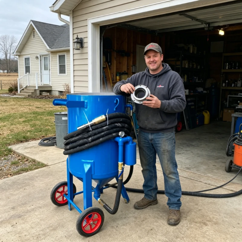 Portable Sandblaster Sandblasting Machine 200L Pressure Media Tank Refurbishes Old Rims For Automotive Repair Shops
