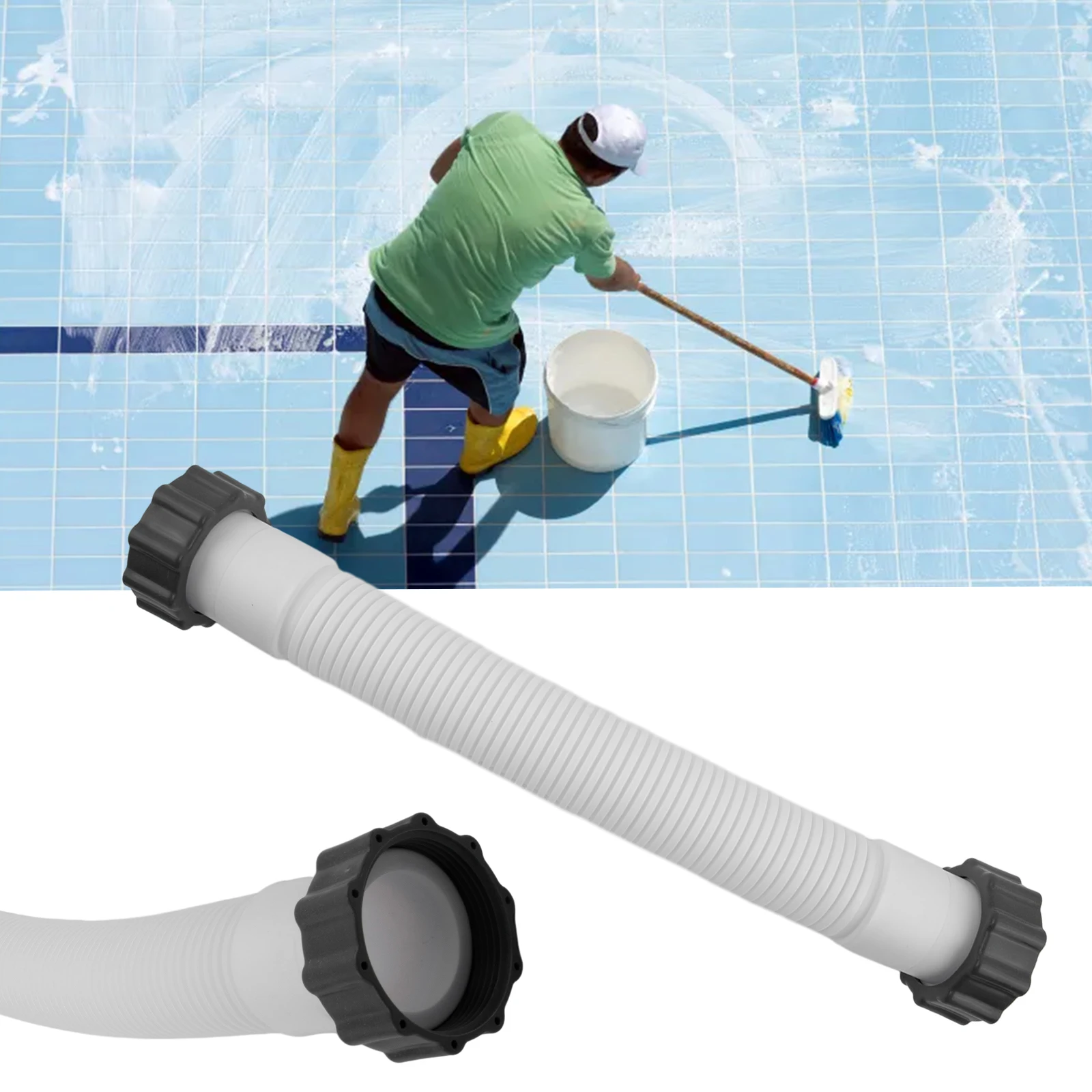 

Flexible Polyethylene Plastic Pool Hose for Intex 16 Inch Sand Filter Pump Easy Installation without Additional Tools