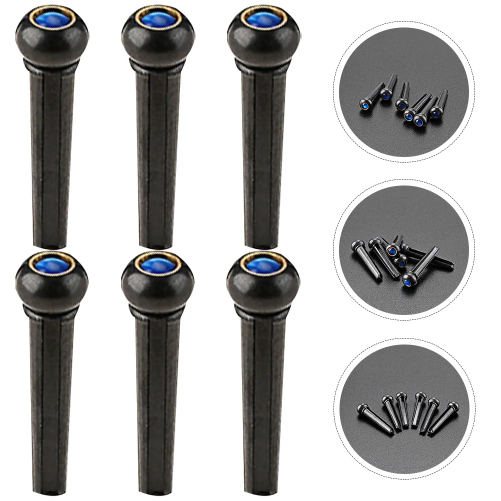 

6Pcs Guitar Bridge Pins Plastic String Fixing Nails Replacement Pegs Durable Smooth Guitar Accessories Tuning Pin