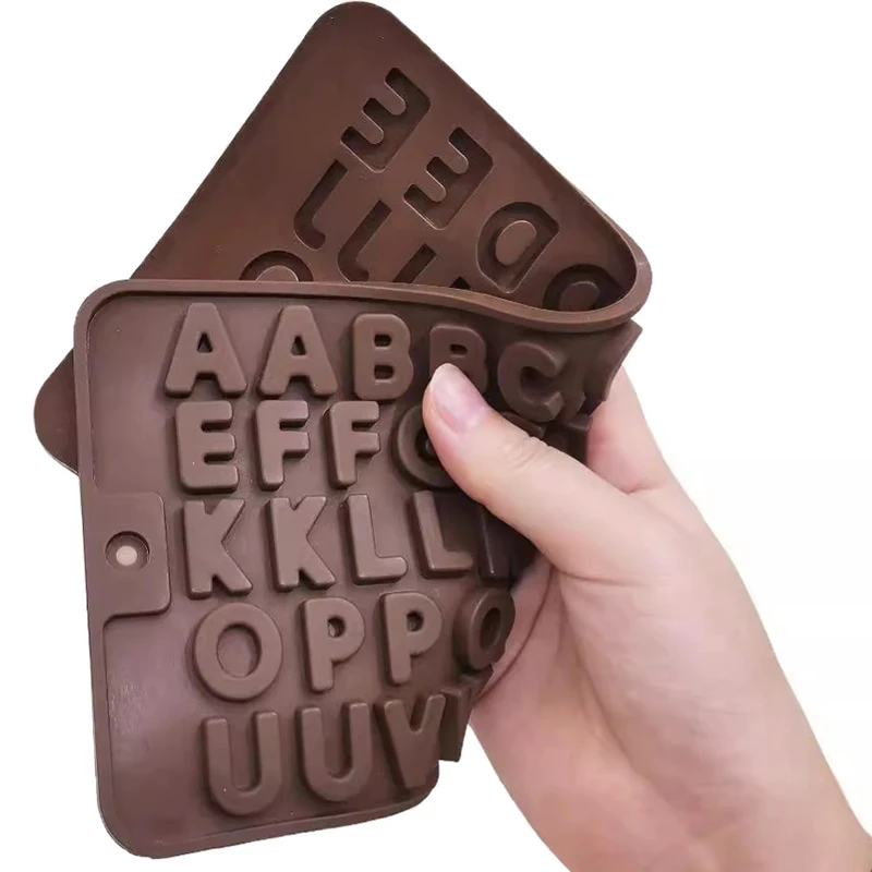 New Silicone Letter & Number Chocolate Molds Set Alphabets & Numbers Baking Tools with Happy Birthday Cake Decors Fondant Molds view 2