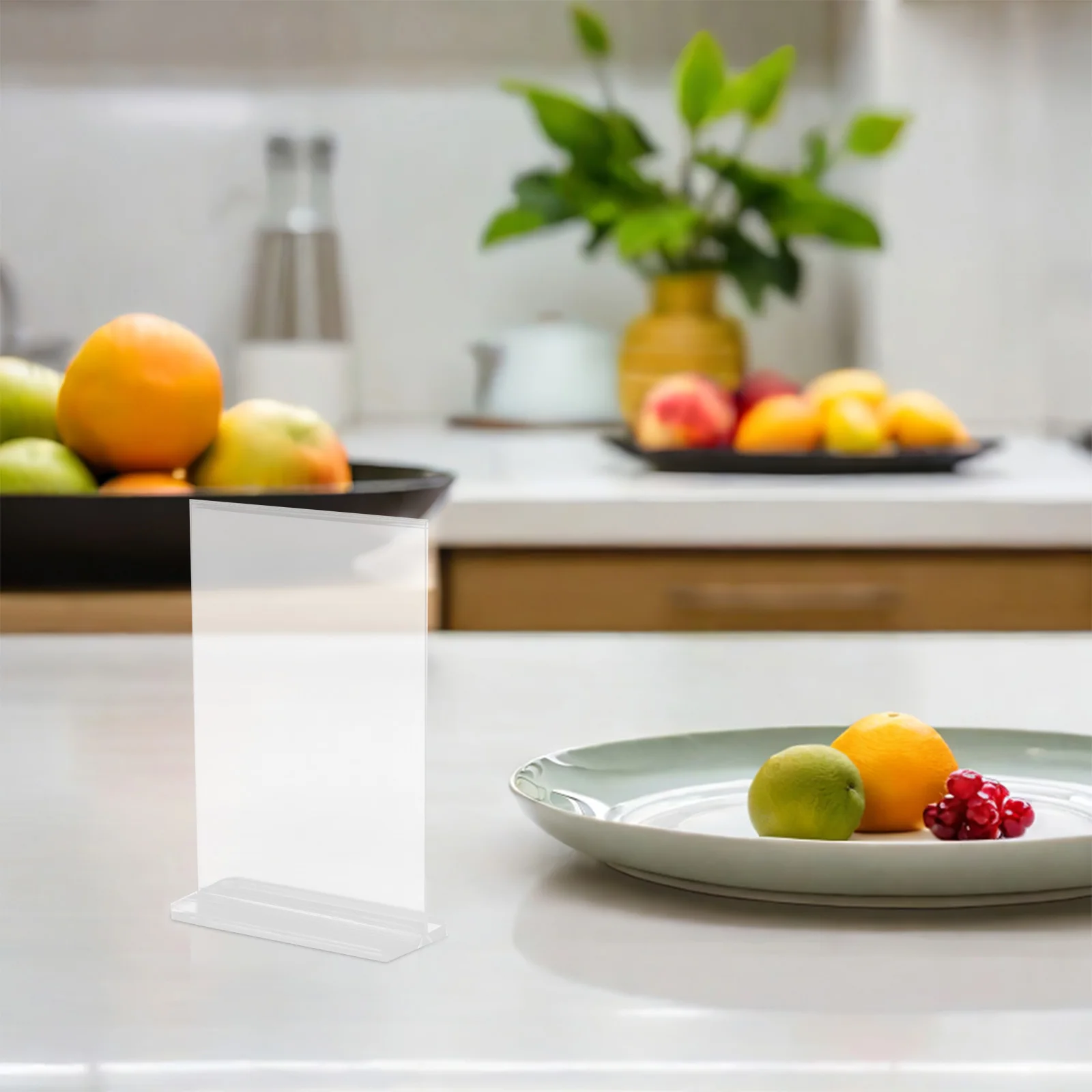 

4pcs T Shaped Acrylic Display St 9x12.8cm Double Sided Sign Holder Advertising Price Water Table Signs Stable