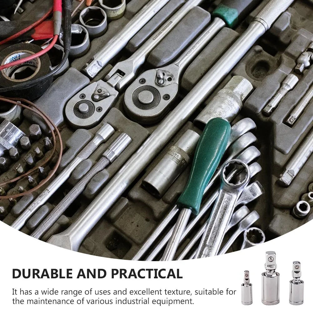 

3Pcs Universal Joint Sockets Mechanical Repair Durable Socket Adapter Swivel Extension Joint Sockets Socket Grip Adapter