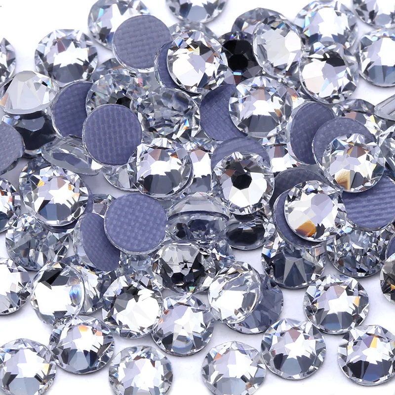 2088 HotFix Crystal Rhinestones for Dress Lead Free 16 Facets Glass Flatback Nail Art Loose Stone Round Nail Gems Decorations